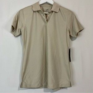 Ultra Club Women’s Cool & Dry Elite Short Sleeve Polo Light Tan Size XS NWT